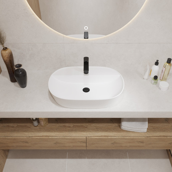 Изображение товара Умывальник со смесителем Lauter 21460-60 + Spray 21CK308C + сифон 21635CH +донный клапан 21190CH (хром)