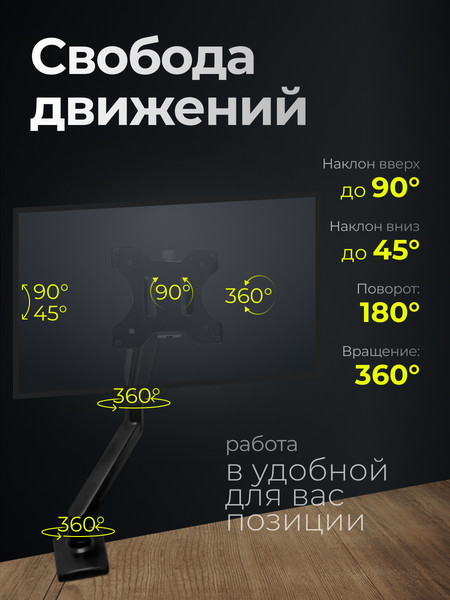 Изображение товара Кронштейн для монитора BrightSight A06 (черный)