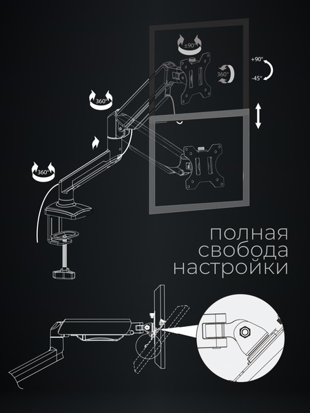 Изображение товара Кронштейн для монитора BrightSight A06 (черный)
