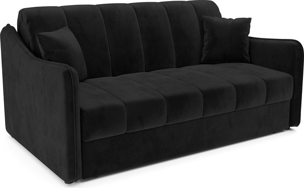 Изображение товара Диван Mebel-Ars аккордеон Давос НПБ 155x200 см / M2-114-9 (велюр черный HB-178/17)