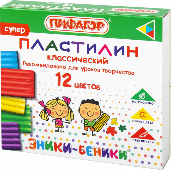 Изображение товара Пластилин Пифагор Классический / 106505 (12цв)