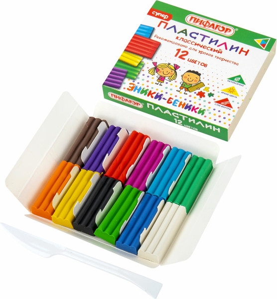 Изображение товара Пластилин Пифагор Классический / 106505 (12цв)