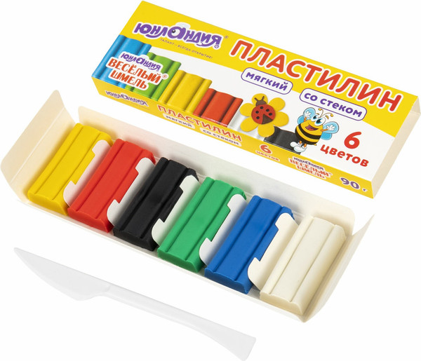 Изображение товара Пластилин Юнландия Мягкий Веселый Шмель / 106671 (6цв)