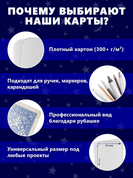 Изображение товара Набор карт для настольной игры Pandora's Box Studio 05PB069 (50шт, синий)