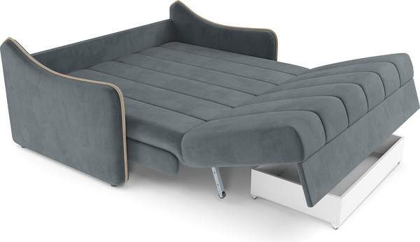 Изображение товара Диван Mebel-Ars аккордеон Давос НПБ 180x200 см / M2-115 5-42  (велюр серо-синий HB-178/26)