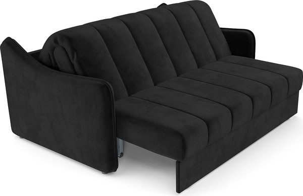 Изображение товара Диван Mebel-Ars аккордеон Давос НПБ 180x200 см / M2-115-9 (велюр черный HB-178/17)
