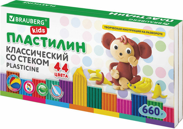 Изображение товара Пластилин Brauberg Kids классический / 106679 (44цв)