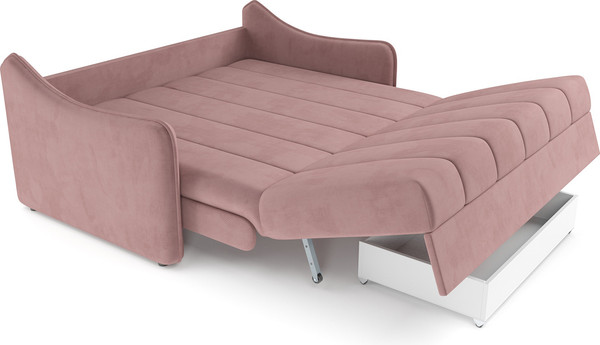 Изображение товара Диван Mebel-Ars аккордеон Давос ППУ 155x200 см / M2-110-6 (велюр пудра НВ-178/18)