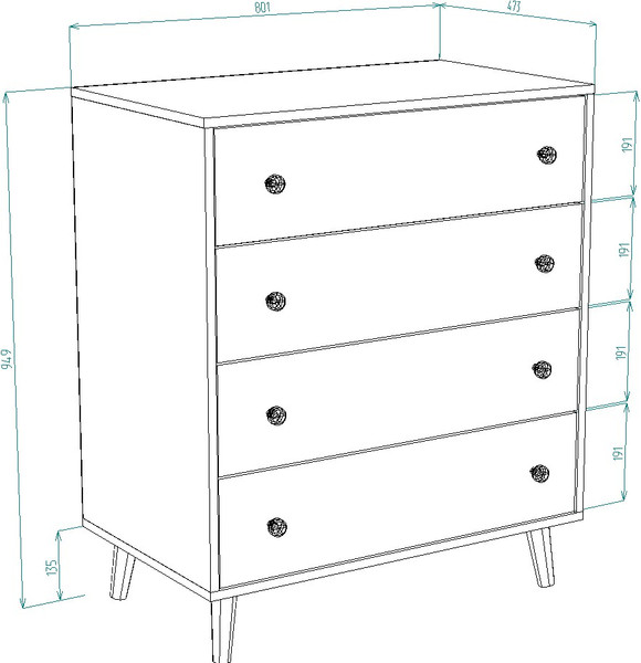 Изображение товара Комод Премиум Рико (белый/дуб сонома)
