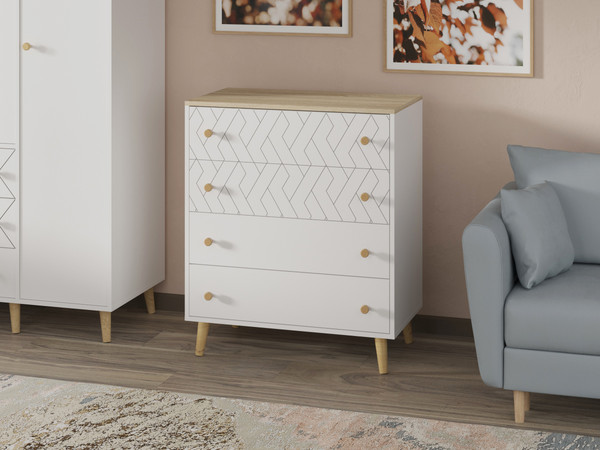 Изображение товара Комод Премиум Рико (белый/дуб сонома)