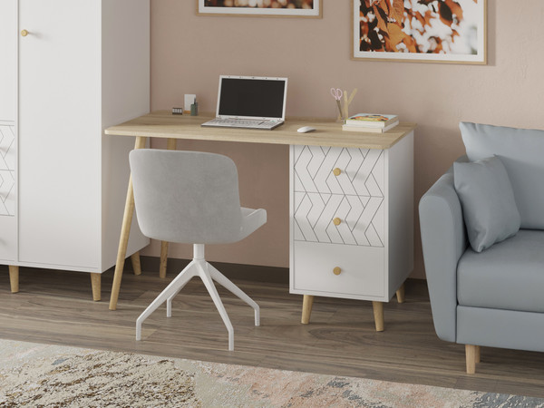 Изображение товара Письменный стол Премиум Рико (белый/дуб сонома)