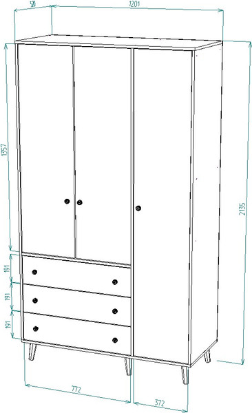 Изображение товара Шкаф Премиум Рико 1200 (белый/дуб сонома)