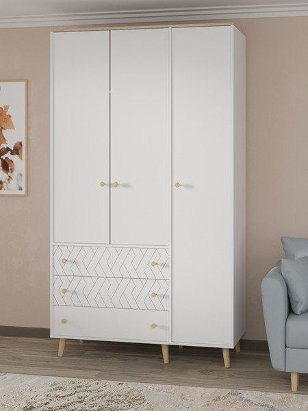 Изображение товара Шкаф Премиум Рико 1200 (белый/дуб сонома)