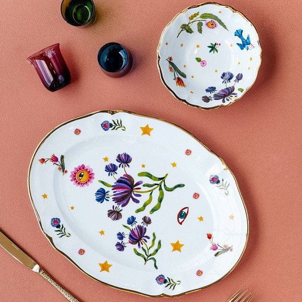 Изображение товара Салатник Bitossi Fabula / FTB00091 (цветы/птица)