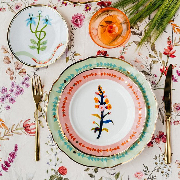 Изображение товара Тарелка столовая обеденная Bitossi Botanica / BOT00102 (буквица)