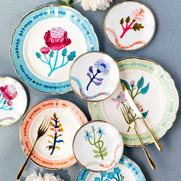 Изображение товара Тарелка столовая обеденная Bitossi Botanica / BOT00102 (буквица)