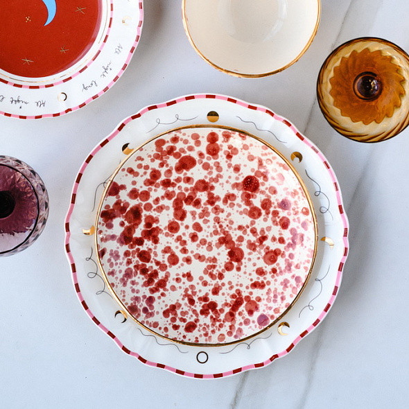 Изображение товара Тарелка столовая обеденная Bitossi Pois / FTB00644 (розовый)