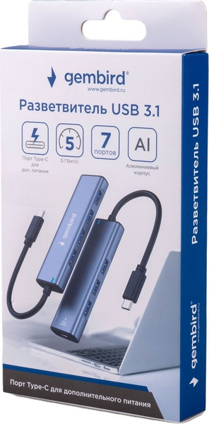 Изображение товара USB-хаб Gembird UHB-U3P7-02