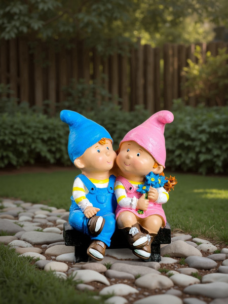 Изображение товара Фигурка для сада Хорошие сувениры Девочка с мальчиком на скамейке / 7640155