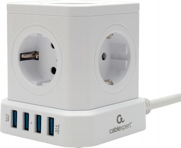 Изображение товара Сетевой фильтр Cablexpert TWR-9-U4-W-2