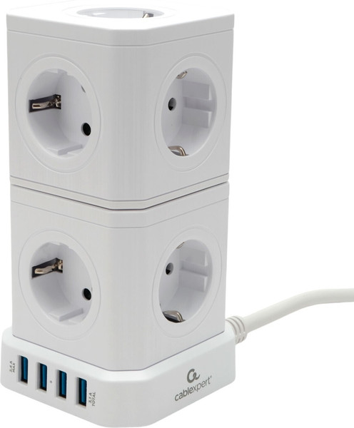 Изображение товара Сетевой фильтр Cablexpert TWR-9-U4-W-2