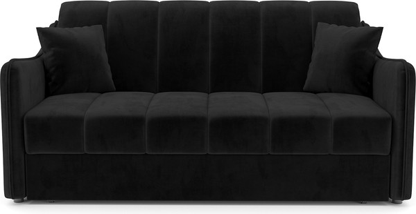 Изображение товара Диван Mebel-Ars аккордеон Давос ППУ 140x200 см / M2-109-9 (велюр черный HB-178/17)