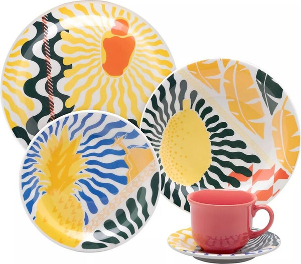 Изображение товара Тарелка столовая глубокая Oxford Floreal Salada Tropical 126970 J067-6845