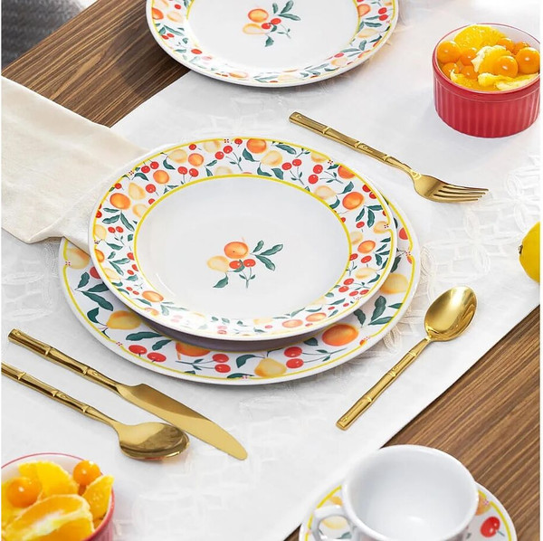 Изображение товара Тарелка столовая глубокая Oxford Flamingo Fruits 90520 SB02-9410