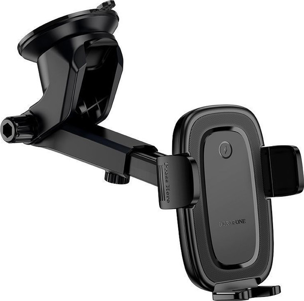 Изображение товара Держатель для смартфонов Borofone BH223 + беспроводная зарядка (черный)