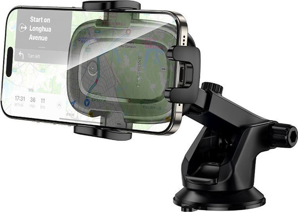 Изображение товара Держатель для смартфонов Borofone BH223 + беспроводная зарядка (черный)