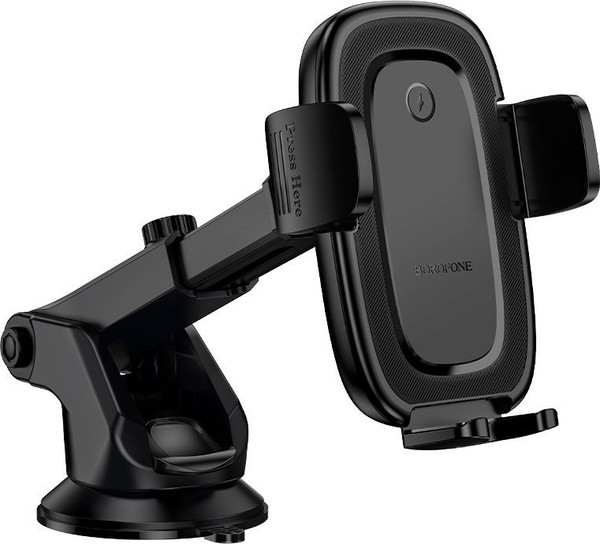 Изображение товара Держатель для смартфонов Borofone BH223 + беспроводная зарядка (черный)