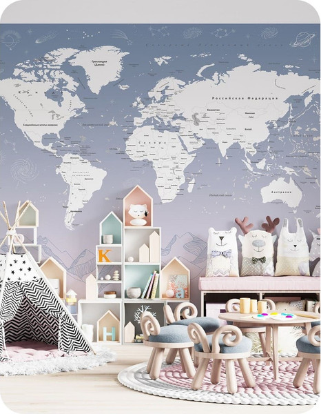 Изображение товара Фотообои листовые Citydecor Карта мира 26 (400x260см)