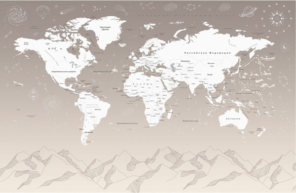 Изображение товара Фотообои листовые Citydecor Карта мира 25 (400x260см)