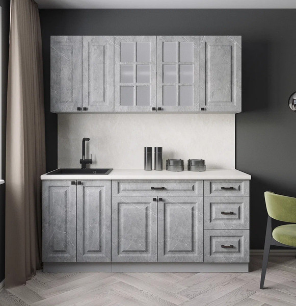 Изображение товара Кухонный гарнитур Интерлиния Мила Деко 1.8А (керамика/керамика/опал светлый)