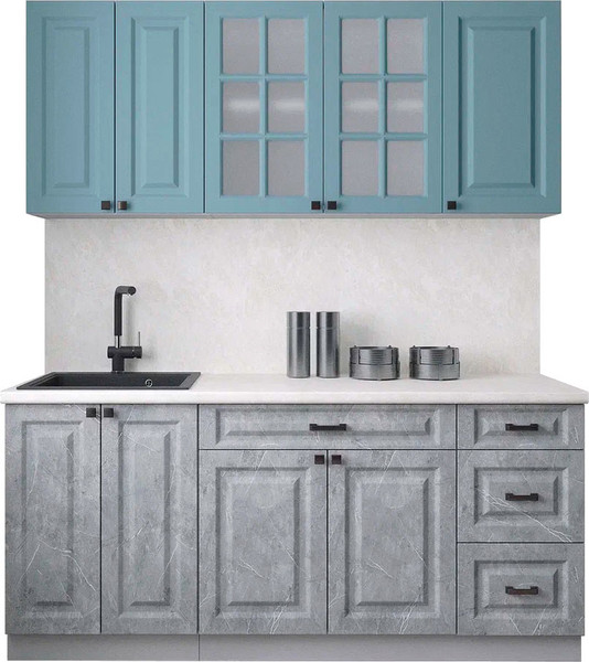 Изображение товара Кухонный гарнитур Интерлиния Мила Деко 1.8А (керамика/океан/опал светлый)