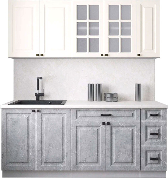 Изображение товара Кухонный гарнитур Интерлиния Мила Деко 1.9А (керамика/белый/опал светлый)