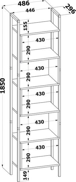 Изображение товара Стеллаж Сокол-Мебель СТ-401 (бетон)