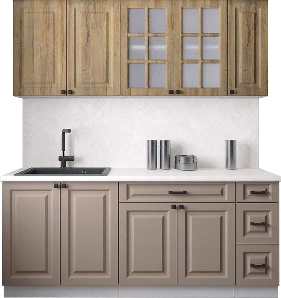 Изображение товара Кухонный гарнитур Интерлиния Мила Деко 1.9А (луна/дуб вотан/опал светлый)