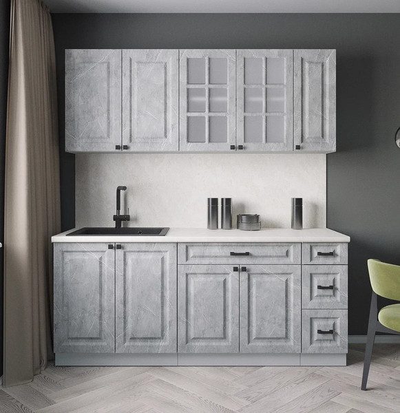 Изображение товара Кухонный гарнитур Интерлиния Мила Деко 1.9А (керамика/керамика/опал светлый)