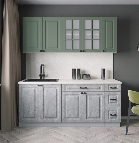 Изображение товара Кухонный гарнитур Интерлиния Мила Деко 1.9А (керамика/мята/опал светлый)