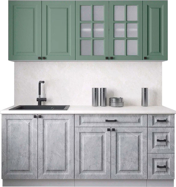 Изображение товара Кухонный гарнитур Интерлиния Мила Деко 1.9А (керамика/мята/опал светлый)