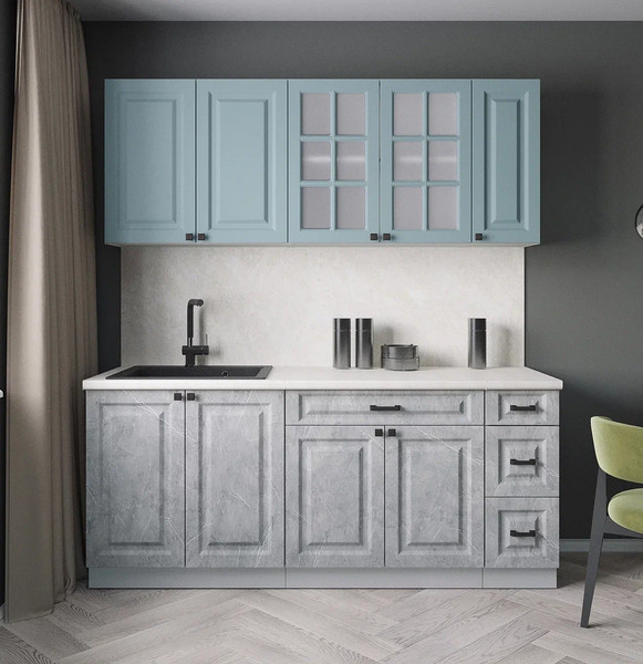 Изображение товара Кухонный гарнитур Интерлиния Мила Деко 1.9А (керамика/океан/опал светлый)