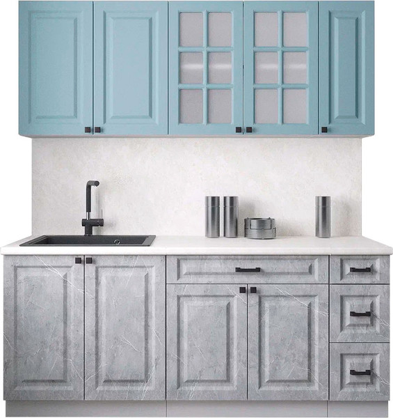 Изображение товара Кухонный гарнитур Интерлиния Мила Деко 1.9А (керамика/океан/опал светлый)