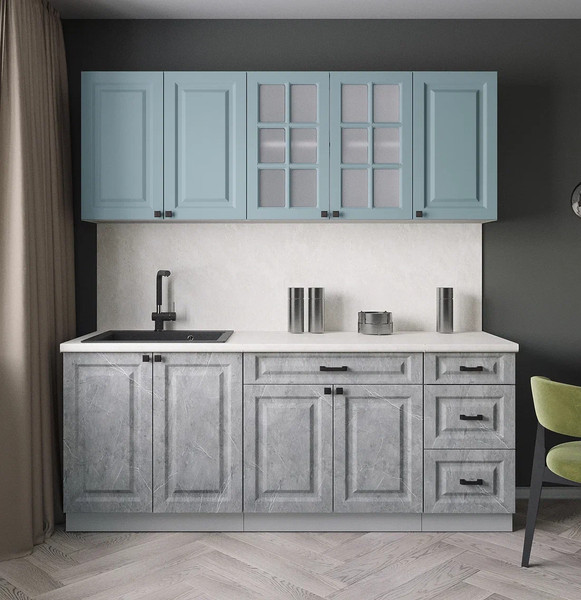 Изображение товара Кухонный гарнитур Интерлиния Мила Деко 2.0А (керамика/океан/опал светлый)