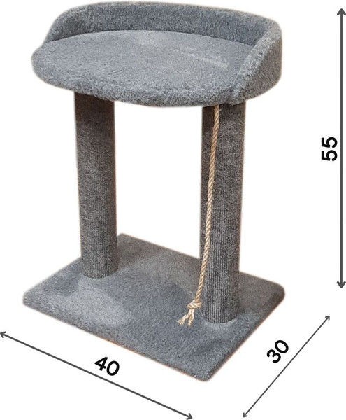 Изображение товара Лежанка-когтеточка Cat House С овальной полкой Лайт 0.55 (ковролин серый)