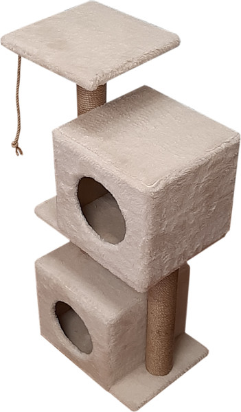 Изображение товара Комплекс для кошек Cat House Дуплекс 0.95 (джут бежевый)