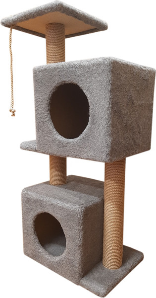 Изображение товара Комплекс для кошек Cat House Дуплекс 0.95 (джут серый)