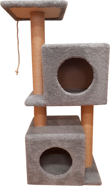 Изображение товара Комплекс для кошек Cat House Дуплекс 0.95 (джут серый)