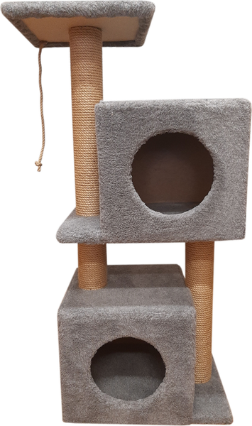 Изображение товара Комплекс для кошек Cat House Дуплекс 0.95 (джут серый)