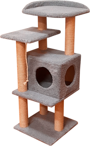 Изображение товара Комплекс для кошек Cat House Сирень 1.08 (джут серый)